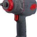 Ingersoll Rand 2236QTIMAX DXS2 1/2" Air Impact Wrench, Quiet, 1,500 ft-lb Torque, Titanium Hammer Case, Friction Ring Retainer, Pistol, Interchangeable Anvil, Multifunctional Tool (Gray)