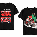 The Children's Place,Boys,All Holidays Short Sleeve Graphic T-Shirts,Multipacks,VDAY Dino/Heartbreaker/Video Game 2-Pack, Large