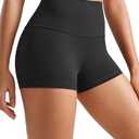 CRZ YOGA Womens Butterluxe High Waisted Biker Shorts 2.5 Inches - Yoga Workout Spandex Running Volleyball Booty Black Small