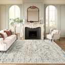 6x9 Area Rug for Living Room Washable 6x9 Non-Slip Modern Rugs for Bedroom Dinning Room Ultra-Thin Indoor Blue Ivory