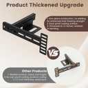 Thickened Headboard Brackets For Metal Bed Frame, Suitable For Double Bed, Standard Beds, Queen Beds, And King Bed, Adjustable Headboard Brackets With Footboard Extension Kit, Matte Black , 2 PCS