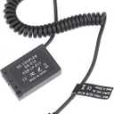 FocusFoto USB-C Type-C to Full Decoded LP-E17 Dummy Battery DR-E18 Coupler Power Adapte Spring Cable for Canon EOS R8 R10 RP 77D 200D Mark II 250D 750D 760D 800D 850DRebel T6i T6s T7i T8i SL2 Camera