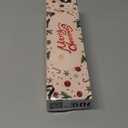 Christmas Tree Topper, 40x13 Inches Toppers Bow with Glitter Satin Mesh Streamer and Patterned Ribbon, Christmas Tree Topper Bow for Christmas Home Decoration (White)