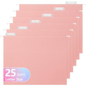 Extra Capacity Hanging File Folders,25 Pack Reinforced Letter Size Hanging Folders with Heavy Duty 2 Inch Expansion,Designed for Bulky Files,Medical Charts,Assorted Colors (2444U)