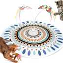 Potaroma Cat Toys Chargeable, 3in1 Hide and Seek for Kittens, Interactive Automatic Play, Fluttering Butterfly, Moving Wand Feather, Indoor Kitty Exercise 22.8 Inch Cover for All Breeds, Minimalistic Bohemian