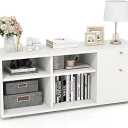 Giantex TV-Stand for Bedroom Entertainment Center - Modern TV Console Cabinet with 2 Drawers, 4 Compartments