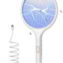 YISSVIC 4000V Electric Fly Swatter Bug Zapper Racket Rechargeable | Auto Manual Modes, Mosquito Killer, Purple Attractant Light, Indoor Home Office Backyard Patio Camping