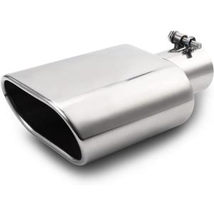 A-KARCK Rectangle Exhaust Tip 2.25" Inlet, Polished Square Exhaust Tailpipe Tip 3" x 5.5" Outlet 9.5" Long, Bolt on Design Easy Installation