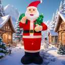 OurWarm 14FT Giant Christmas Inflatables Outdoor Decoration Santa Claus, Christmas Blow Ups with Gift Bag Christmas Tree and LED Lights, Xmas Decor Outdoor for Outside Garden Lawn Holiday Party