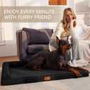 Patas Lague Orthopedic XL Dog Bed Large Sized Dog 48''X30'', Waterproof L Bolster Big Pet Sofa Beds with Removable Washable Cover, Soft Comfortable Pet Couch Crate Mat with Nonskid Bottom, Black