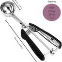 Ice Cream Scoop, 18/8 Stainless Steel Cookie Scoop, Cookie Scoops for Baking, 2 Tbsp/ 30 ml/ 1 oz Cookie Dough Scoop, Ice Cream Scooper with Trigger Release, Cookie Scooper for Baking (Black)