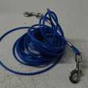 Dog Tie Out Cable 10/15/20/25/30 FT Runner for Yard Steel Wire Cable with Durable Superior Clips Blue Chains for Outside Dog Lead for Large Up to 165 Lbs (30FT)