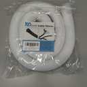 Cable Management Sleeves 1.5in - 2 Pack 4.1ft Split Braided Cable Sleeve White, Wire Organizers for Cords, Hard PE Cord Protectors from Pets, Flexible Cord Wrap Wire Sleeve for Computer Cord Organizer