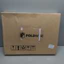 FoldWise Upgraded Folding TV Tray Table - Extra Large & Sturdy Laptop Table for Couch, Height & Angle Adjustable Desk for Dinner, Work & TV - Includes Footrest, Cup Holder, iPad Holder & Edge Stopper ((White) - Bright Wood)