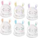 Havawish 24 Packs Bunny Plates Paper Some Bunny Is One Birthday Decorations Pastel 7 Inch Disposable Rabbit Plates for Baby Shower Spring Garden Tea Party Easter Supplies