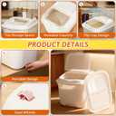 Blushtier 4 Pack Flour Bins with Wheels, White, 20 Lbs