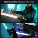 Light-Sabers fo Adults Kids Age 8+, White Heavy Dueling Metal Hilt Light Up Sword Toy for Boys, 16 RGB-Colors 5 Dynamic-Modes Rechargeable, Halloween-Costume Party Cosplay Birthday Gifts for Teen Men