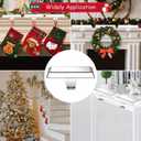 Stocking Holders for Mantle, Set of 4 Christmas Stocking Holder Weighted Flat Stocking Holders Hangers for Mantle Fireplace for Xmas Holiday Party Decoration Silver