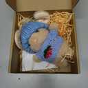 Handmade Mini Bunny Hug Cute Easter Gift with Card, 2026 New Soft Plush Rabbit Mini Bunny Hugs in Box, Easter Basket Bunny Stuffer Women MenSmall Thoughtful Gift for Friends & Family (blue)