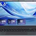 INHONLAP Laptop Computer, 1TB SSD, 12GB RAM Laptops, Quad Core N95 Processor, 15.6" FHD IPS Display, Laptop Support Fingerprint, WiFi 5, BT 5.0, USB-C, HDMI, Black