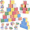 GOLDGE 60 Mini Cube Puzzles, 1.18in 3x3, Fun Party Favors for Kids - School Rewards & Classroom Prizes, Perfect for Birthdays, Easter, Christmas & Stocking Stuffers (60PCS-6 Colors (White))
