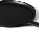 Commercial CHEF 10.5-Inch Cast Iron Round Griddle, Pre-Seasoned Cast Iron, Integrated Hanging Hole in Handle, Works on All Cooktops Including Induction, Outdoor Skillet for Campfires, CHFL911