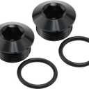 8AN 8 ORB O-ring Seal Boss Socket Port Plug Block Off Fitting Adapter Aluminum Black, Pack of 2