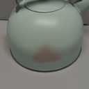 LONFFERY Tea Kettle for Stove Top, 2.5 Quart Whistling Tea Kettle, with Food Grade Stainless Steel and Wood Pattern Folding Handle, Turquoise