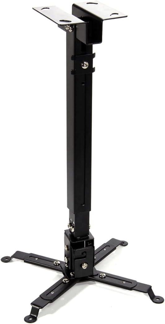 Universal Projector Mount Wall or Ceiling Bracket with Adjustable Height and Extendable Arms Tilt DLP LCD Projection Mount for Home and Office Different Size Projector (Black)