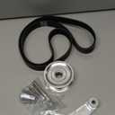 Bevinsee K-Series Adjustable EP3 Idler Pulley Belt Kit Compatible with Honda Civic RSX K20 Swap Silver