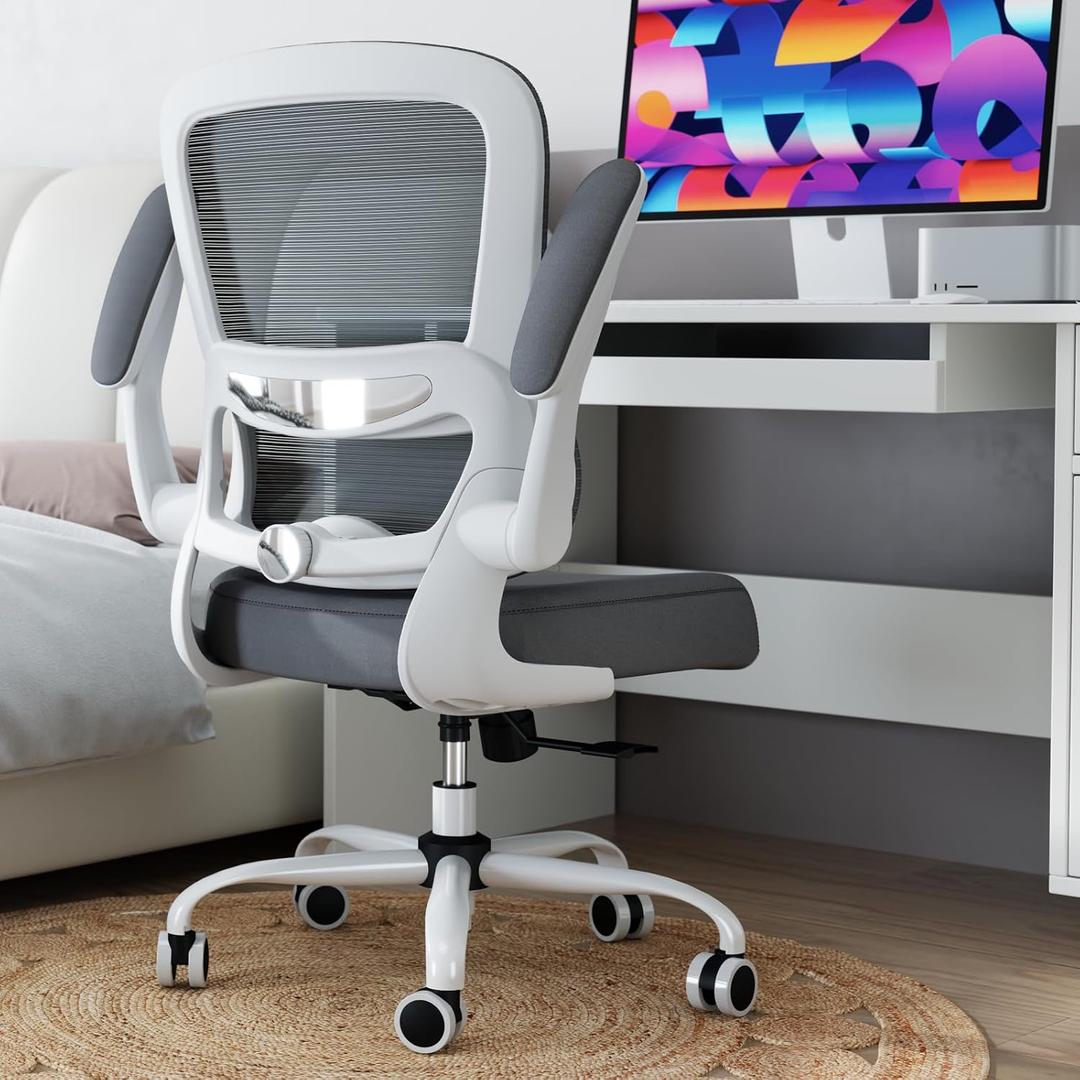 TRALT Office Chair - Ergonomic Desk Chair with Adjustable Lumbar Support, Mesh Computer Chair, Executive Chairs for Home Office Comfortable Lumbar Support (Ash Gray), Pack of 1
