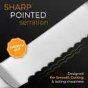 Orblue Serrated Bread Knife with Upgraded Stainless Steel Razor Sharp Wavy Edge Width - Bread Cutter Ideal for Slicing Homemade Bagels, Cake (8-Inch Blade with 5-Inch Handle) (Ageless Silver)