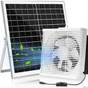 blessny Solar Powered Exhaust Fan, 20W Solar Panel +10" Shutter Ventilation Vent Fan for Outside Greenhouse, Chicken Coop, Shed, Pet House