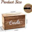 Rustic Wedding Card Box for Reception, Wooden Card Box with Slot for Wedding Decor Party, Birthday, Bridal Shower, Baby Shower and Graduation Party