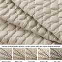 Beige Quilt King Size Bedding Sets with Pillow Shams, Lightweight Soft Bedspread Coverlet, Quilted Blanket Thin Comforter Bed Cover, All Season Summer Spring, Tan Cream, 3 Pieces, 104x90 inches