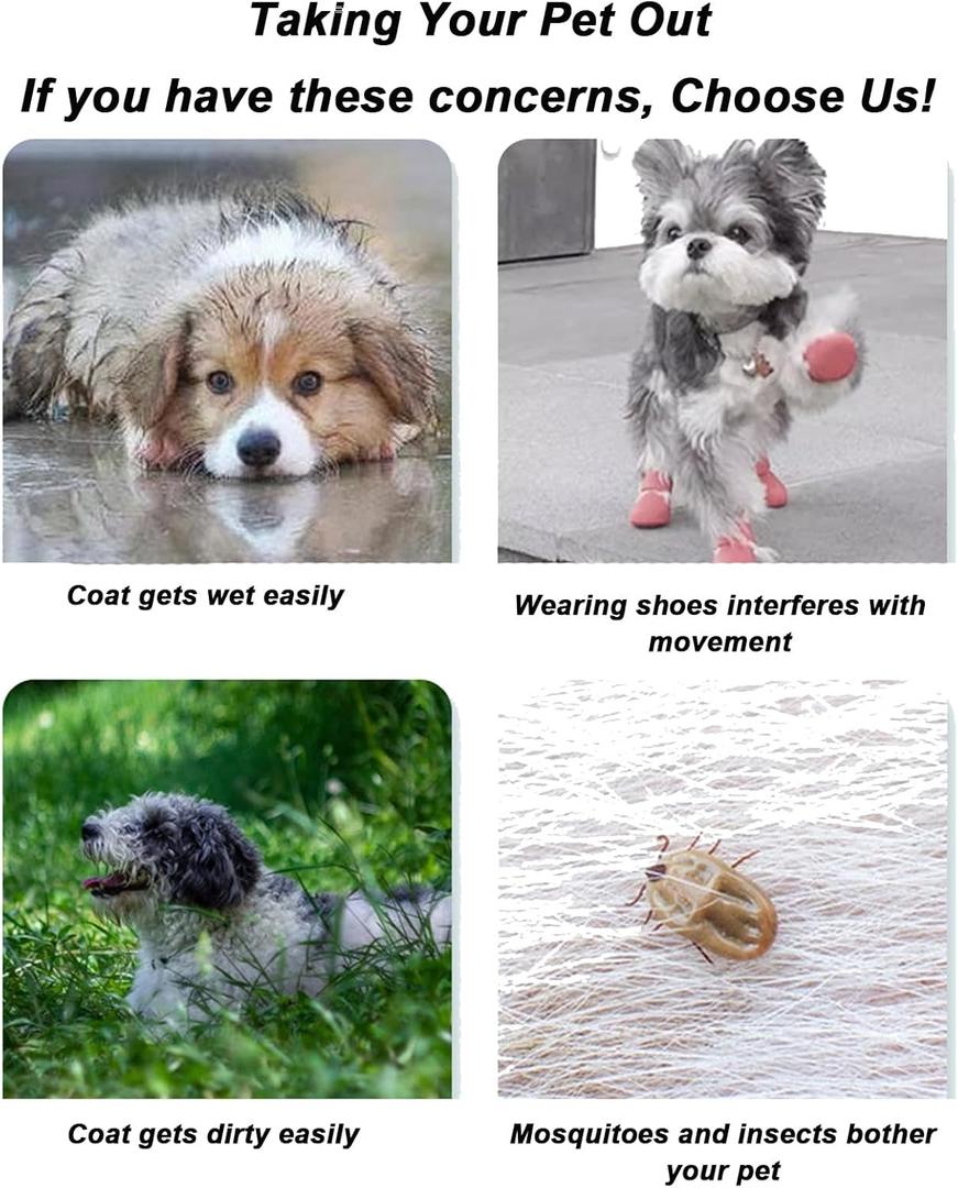 Anti Dust Pants with Shoes for Dogs Outdoor Anti Dirt Pants for Dogs for Small/Medium Dog in Rain/Snow/Hiking (S)