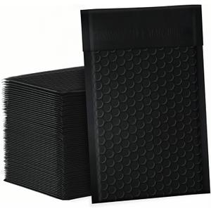 Bubble Mailers 4x8" 100 Pack Black Padded Envelopes Waterproof Usable Size 4x7 Self-Seal Padded Mailing Envelopes Bubble Opaque Padded Mailer for Small Businesses, 4x8-100Pc