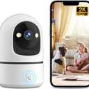 2K Indoor Security Camera, 360 WiFi Cameras for Home Security, Baby/Pet Camera with Phone App, One-Touch Call, Auto Tracking, IR Night Vision, Motion Detection, TF/Cloud Storage, 2.4Ghz WiFi