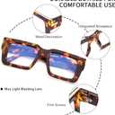 JM 3 Pack Reading Glasses for Women Men, Fashion Square Blue Light Blocking Readers