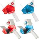 WILLBOND 4 Pack 3 Inch Wide Tape Gun Lightweight Packing Heavy Duty Tape Dispenser Gun for Moving Shipping Box Carton Seal Packing Shipping Dispenser, Red and Blue