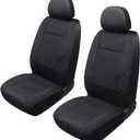 GIANT PANDA Front Car Seat Cover for Jeep, Leather Bucket Seat Covers Custom Fit Jeep Grand Cherokee Wrangler Compass Gladiator Wagoneer Renegade Liberty Patriot (Black)