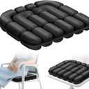Inflatable Seat Cushion, Press Type Air Inflatable Cushion for Tailbone Pain Relief, Pressure Relief Seat Cushion for Remote Working, Office Chair, Wheelchair, Cars (Black)