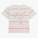 GUESS Girls' Eco Striped Logo T-Shirt, 14 Years