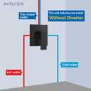 Square Single-Function Shower Handle Valve, Wall Mount Brass Faucet Shower Rough-in Valve Male Thread Bathroom Trim Kit Single Handle Tub Shower Mixer Valve Kit, Matte Black