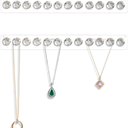 Boxy Concepts Necklace Holder Organizer - 2-Pack Rose Gold 10.5 x 1.5 in Wall Mount Hanging Rack - 10 Hooks for Necklaces, Earrings & Keys - Jewelry Storage - Adhesive & Screw Installation