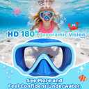 Vvinca Kids Swim Goggles with Nose Cover, Snorkel Diving Mask Fabric Strap Anti Fog Anti Shattered Lens Goggles for Kids 06-Blue Green