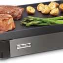 Hamilton Beach Professional Cast Iron Indoor Electric Grill & Griddle, 10" x 16" Preseasoned Cooking Surface, Adjustable Temperature up to 450 F, Black (38560)