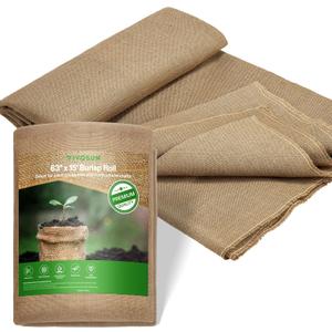 VIVOSUN 63 in x 15 ft Premium Burlap Fabric, 10 oz Heavy Duty High Density Natural Jute Fiber, Multipurpose Burlap for Gardening, Outdoor Plant Care, Weed Barrier, DIY Crafts, and Decoration