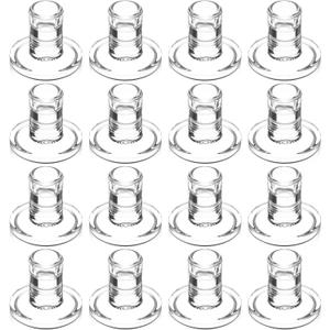 16 Pcs Clear Glass Taper Candle Holders, Clear Candlestick Holders Bulk for Wedding, Party, Table Centerpiece Decor & Festival(2.7" x 2.7"x 2.3")