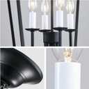 4-Light Chandelier, Farmhouse Black Chandelier for Kitchen Dining Room Light Fixture Lantern Pendant Ceiling Light, Rustic Chandelier with Metal Cage Hanging Lights for Living Room Bedroom Entryway (CL-025-black)